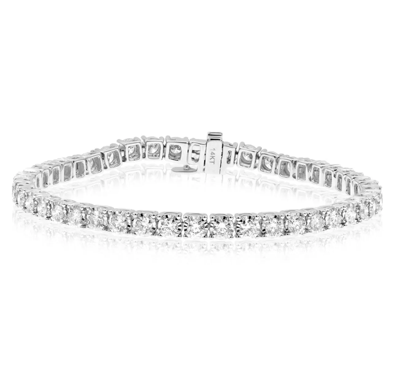 14k White Gold Diamond Tennis Bracelet 4.00 ctw