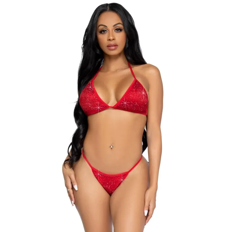 2 Pc Phoenix Bikini Set - Red- Small