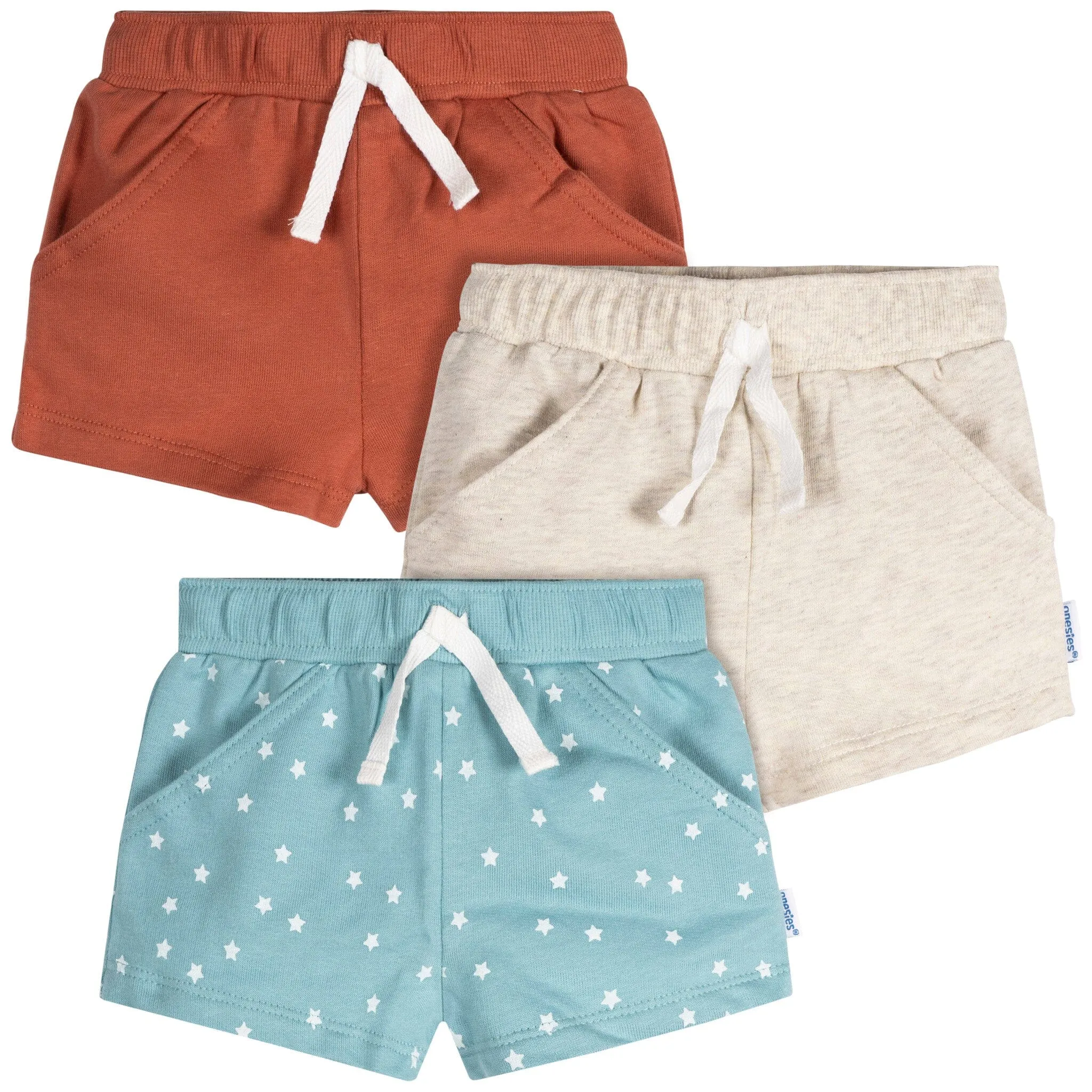 3-Pack Baby Neutral Stars Shorts