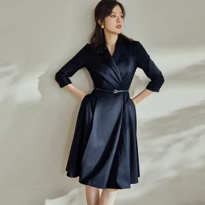 A-Line Navy Dress