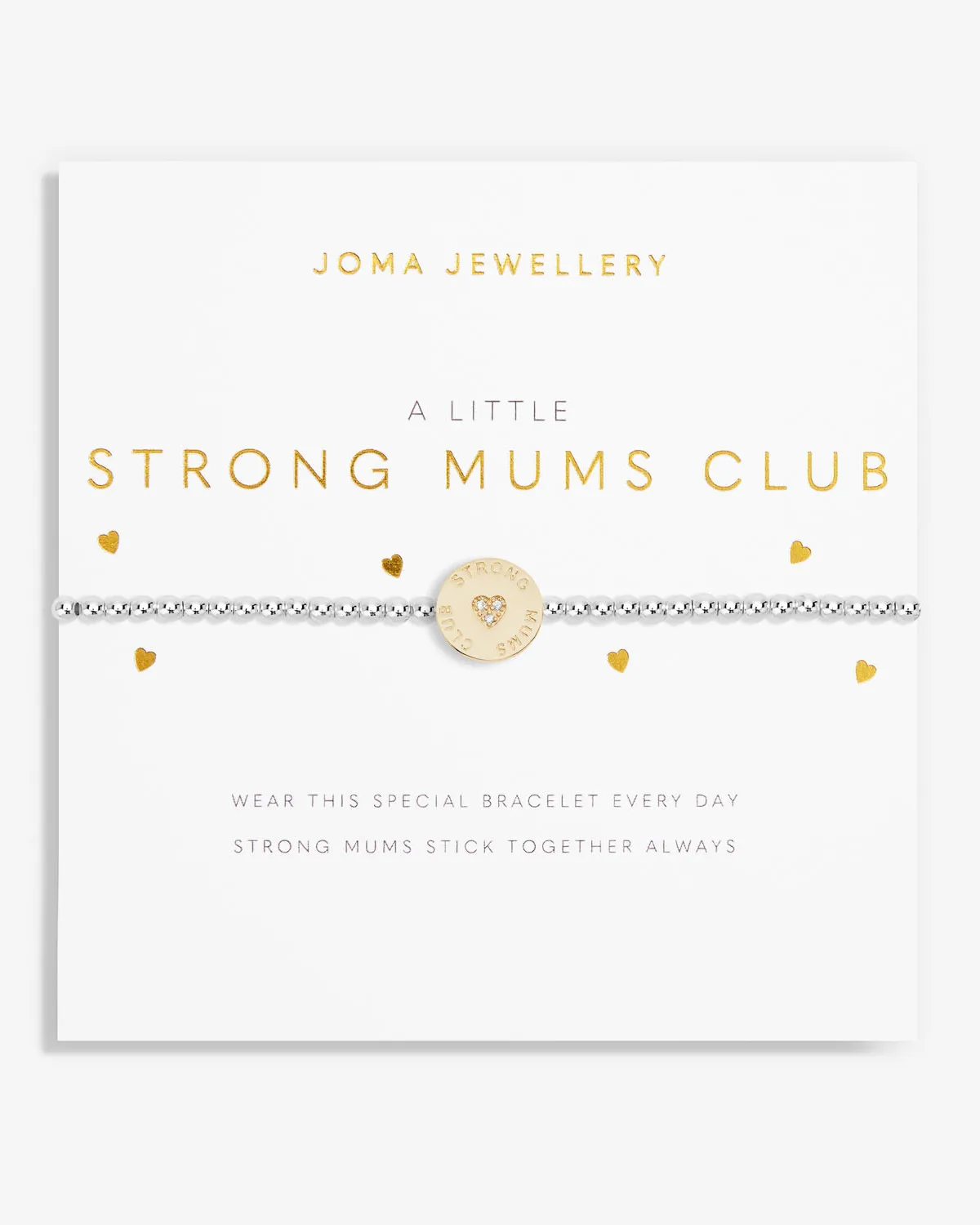 A Little 'Strong Mums Club' Bracelet in Silver & Gold