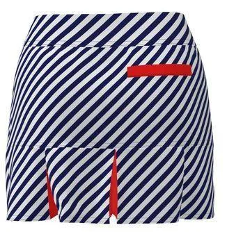 AB SPORT Women's Navy Cross Stripe TENNIS SKIRT BSKT05-NVCSR