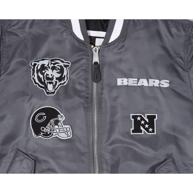 Alpha Industries X Chicago Bears Gray MA-1 Bomber Jacket