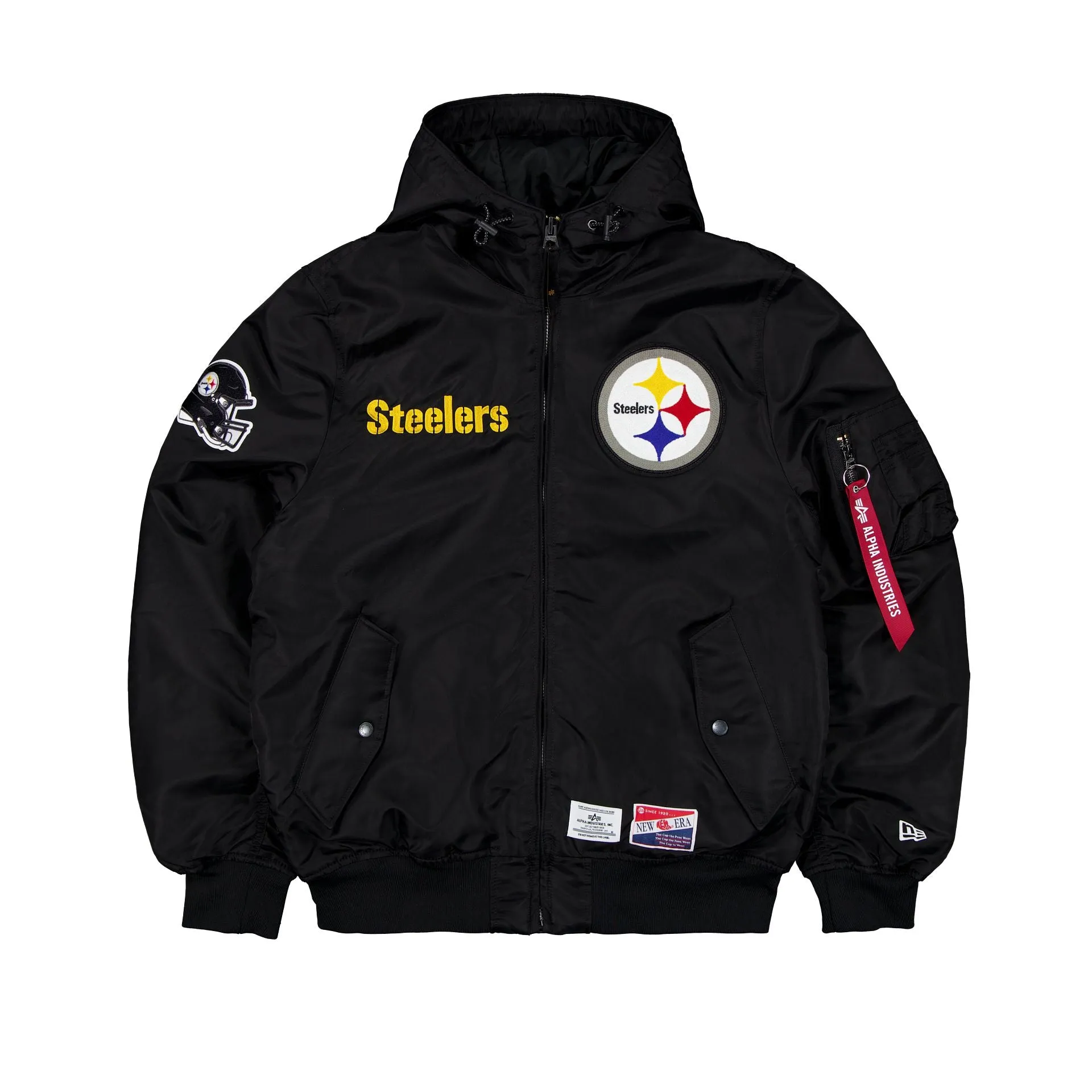 Alpha Industries x Pittsburgh Steelers Premium L-2B Hooded Bomber Jacket for Men