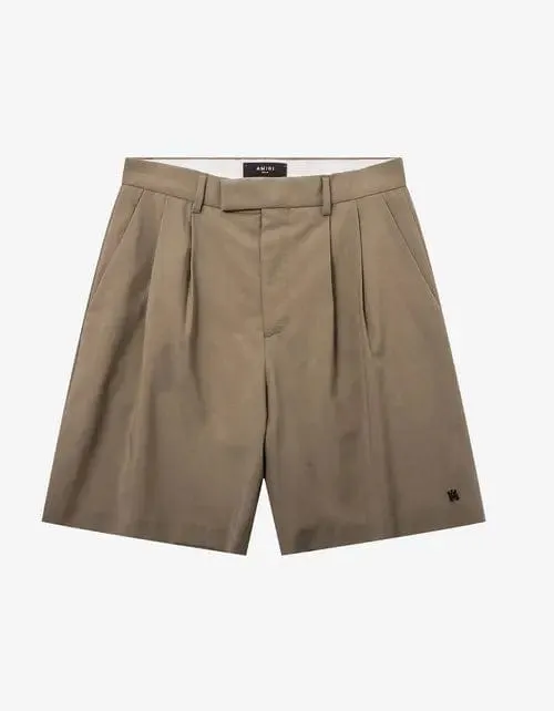 Amiri Tan Double Pleat Shorts