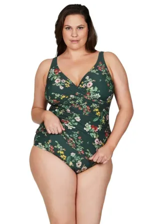 Artesands AT3721NK Floral Green Tankini Plus Size