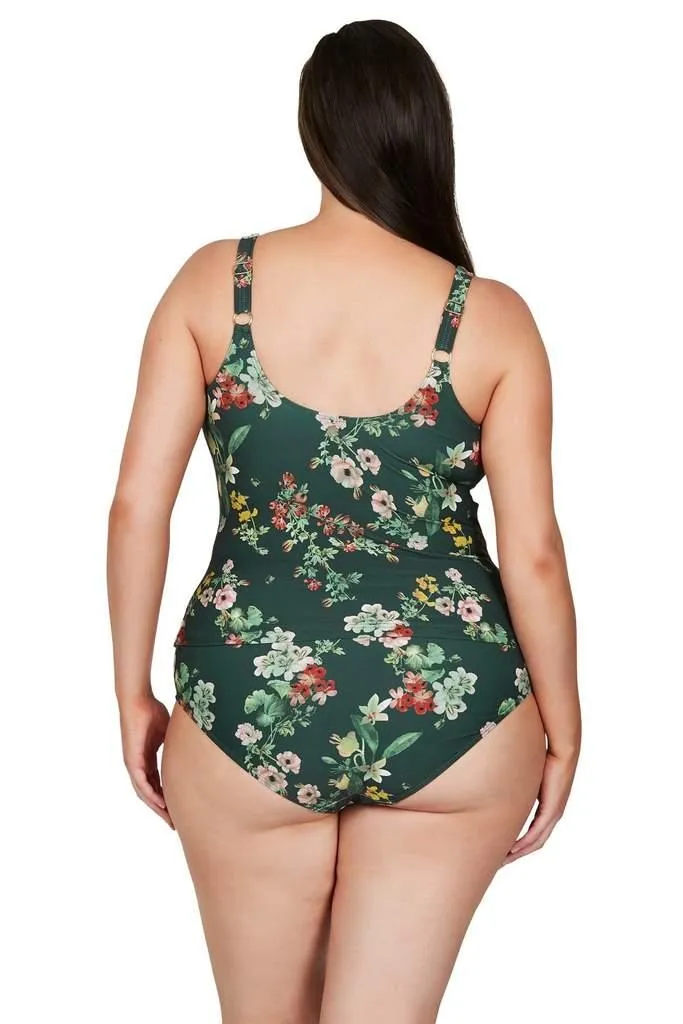 Artesands AT3721NK Floral Green Tankini Plus Size