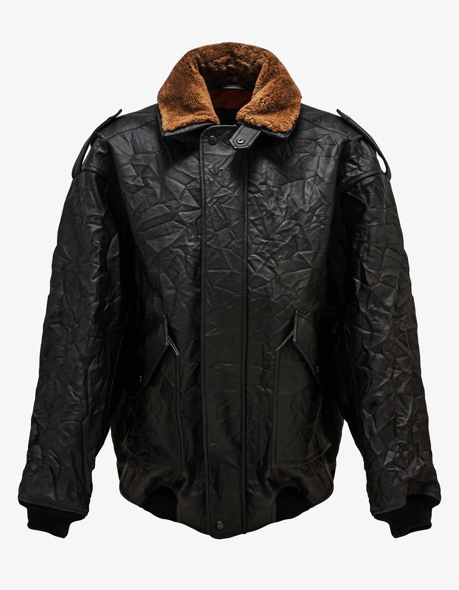 Balenciaga Black Worn Out Bomber Jacket