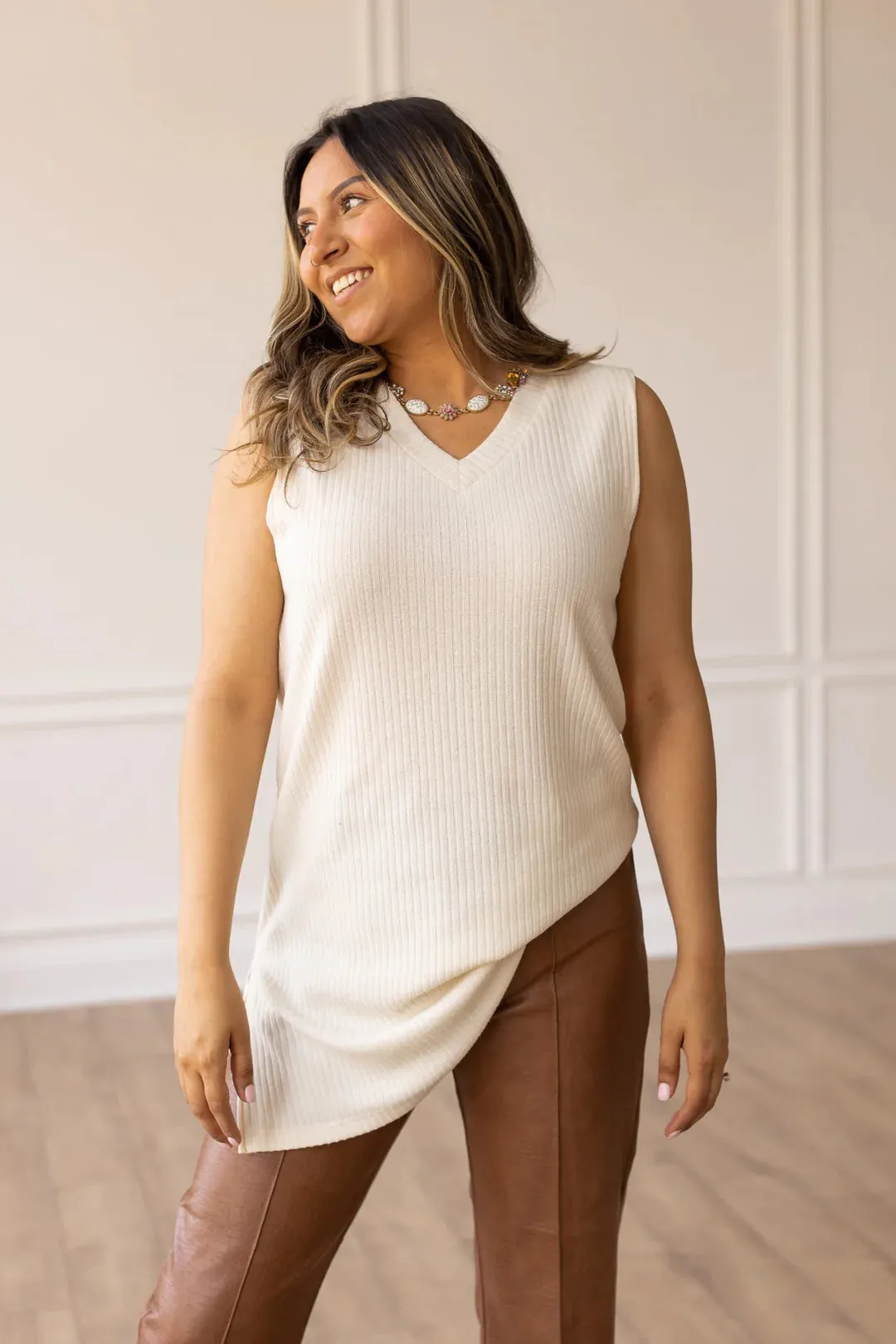 Bare Elegance Cream Sweater Dress