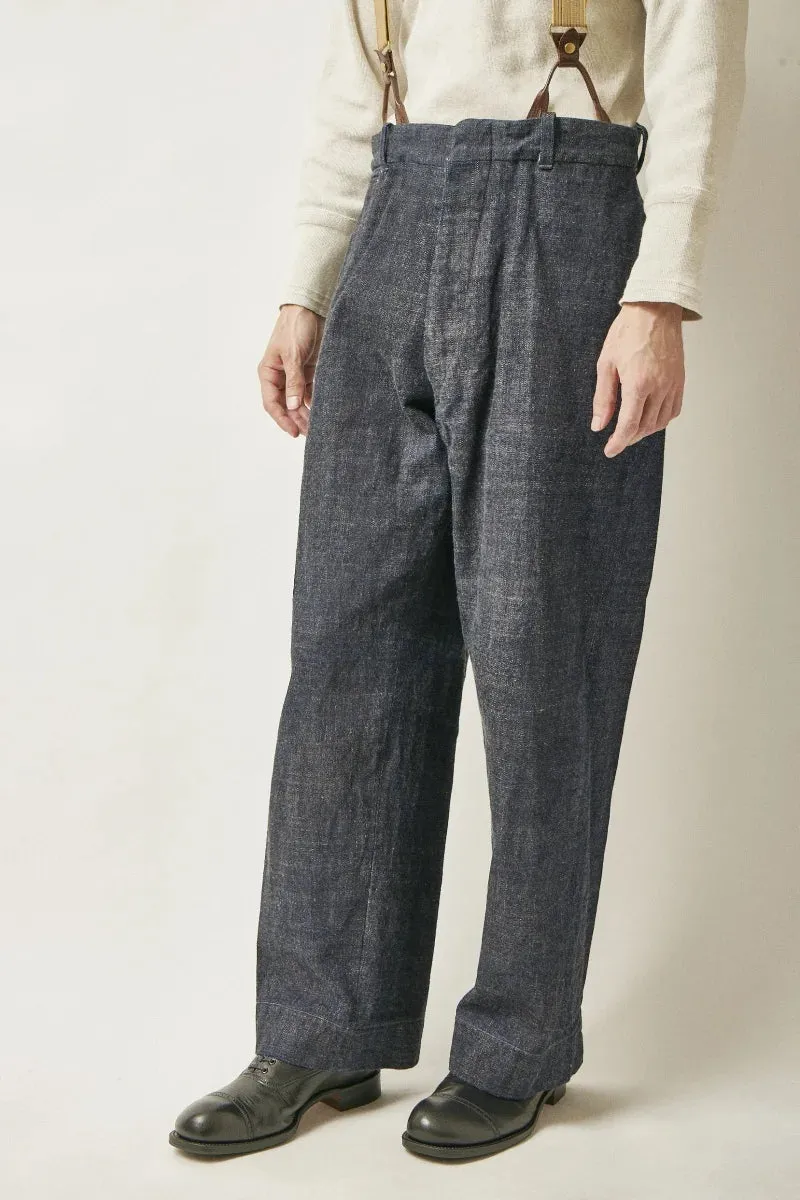 Belafonte Ragtime Clothing, Hiback Trouser Buckle Back, Indigo Rigid