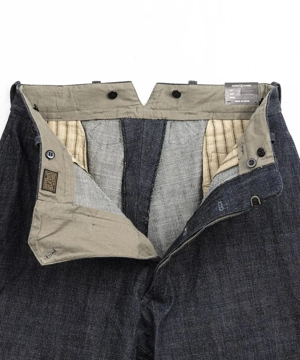 Belafonte Ragtime Clothing, Hiback Trouser Buckle Back, Indigo Rigid