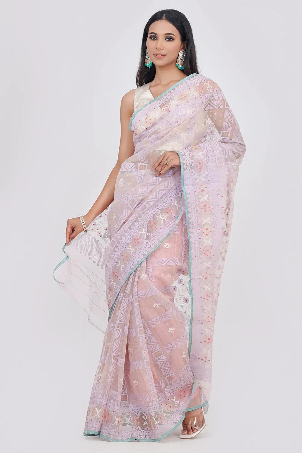 Exquisite Belwari Jamdani Saree - Traditional Handloom Crafted for Womens Ethnic Wear