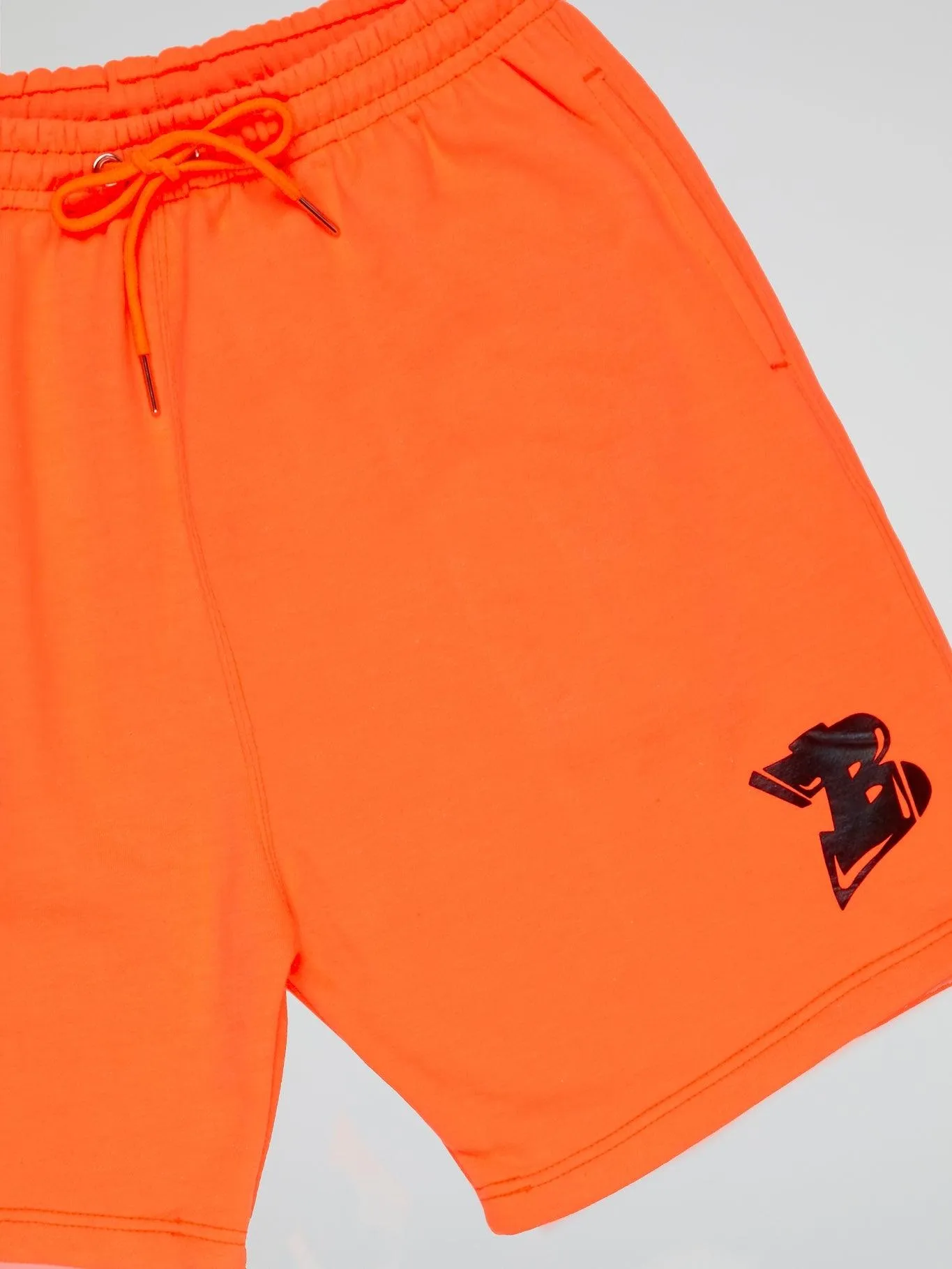 Bhype Society - Neon Orange Shorts Bhype Logo Essentials