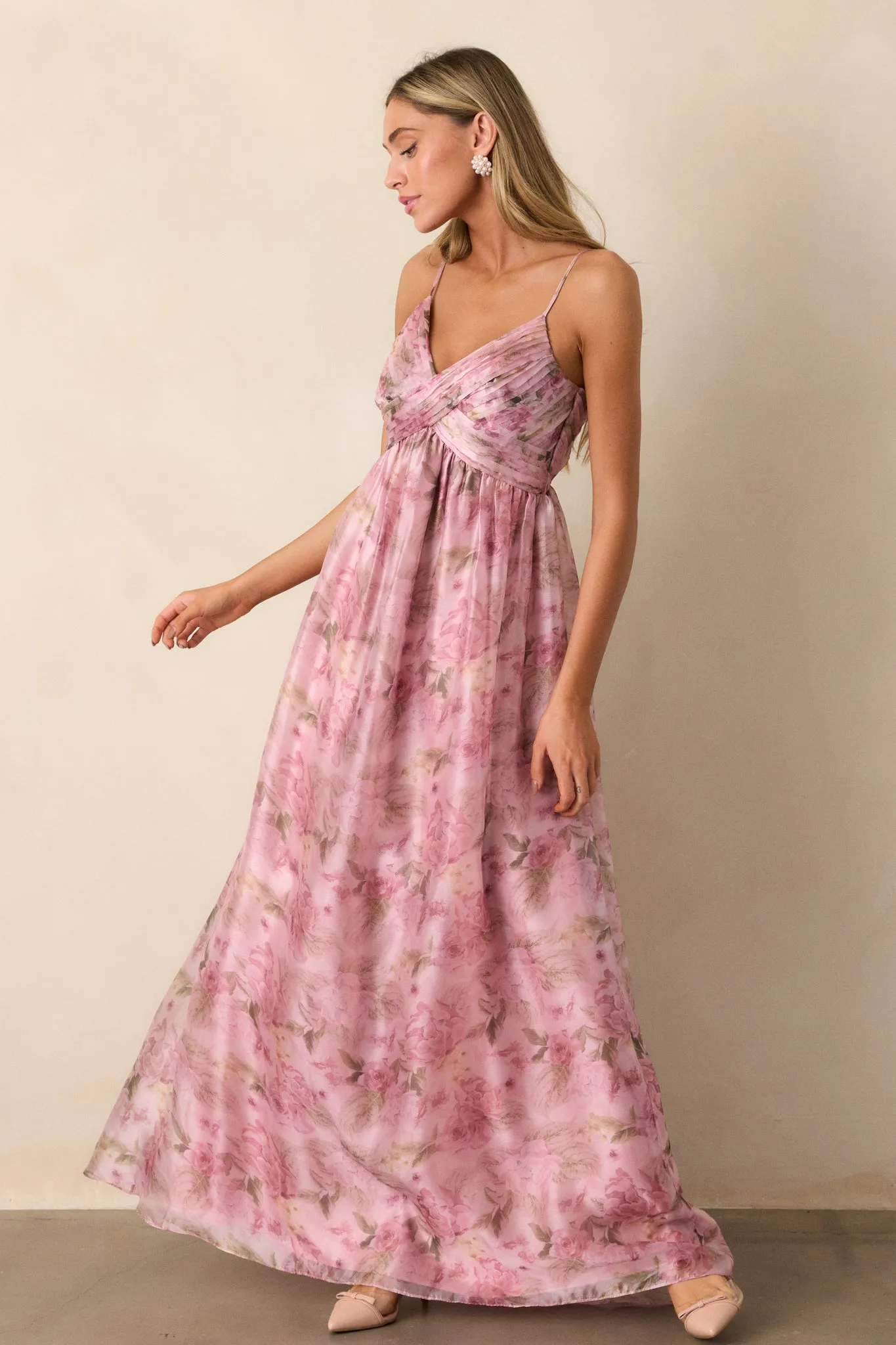 Blooming In Essence Pink Floral Maxi Dress