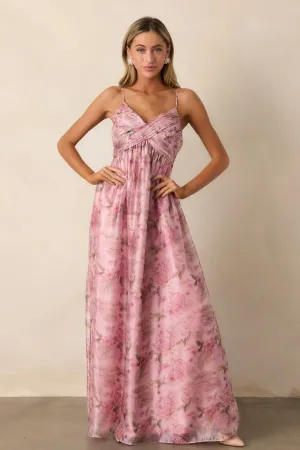 Blooming In Essence Pink Floral Maxi Dress