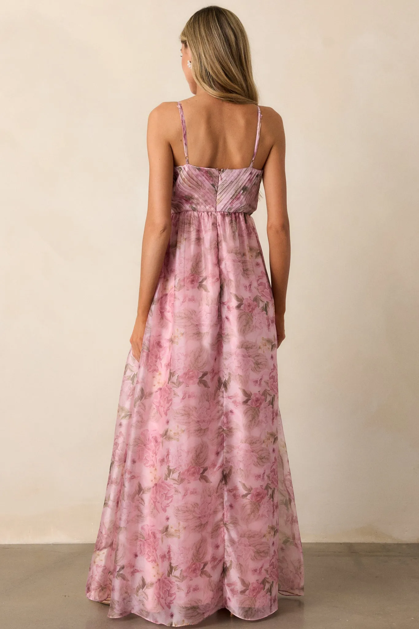 Blooming In Essence Pink Floral Maxi Dress