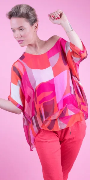 Carmelina Graphic Silk Kaftan