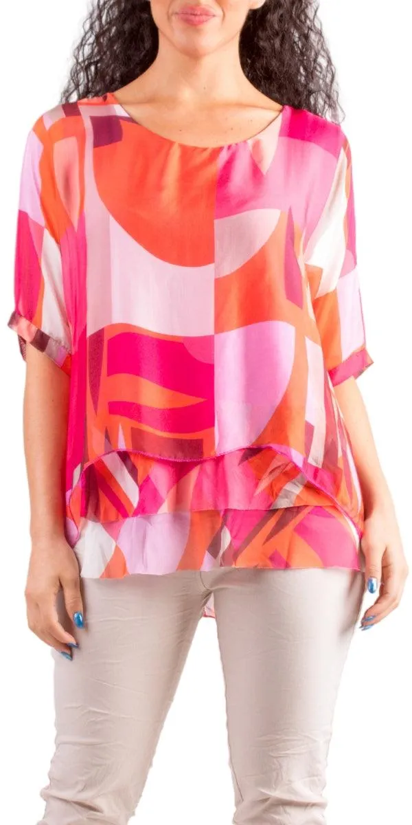 Carmelina Graphic Silk Kaftan