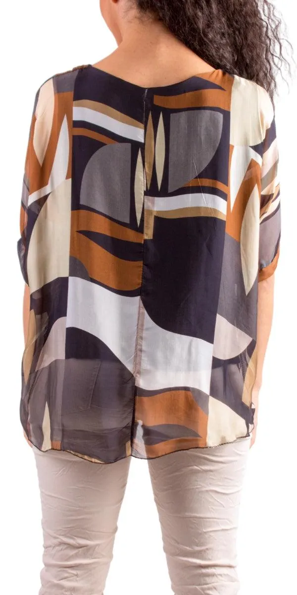 Carmelina Graphic Silk Kaftan