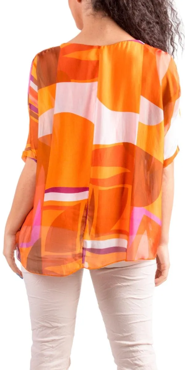 Carmelina Graphic Silk Kaftan