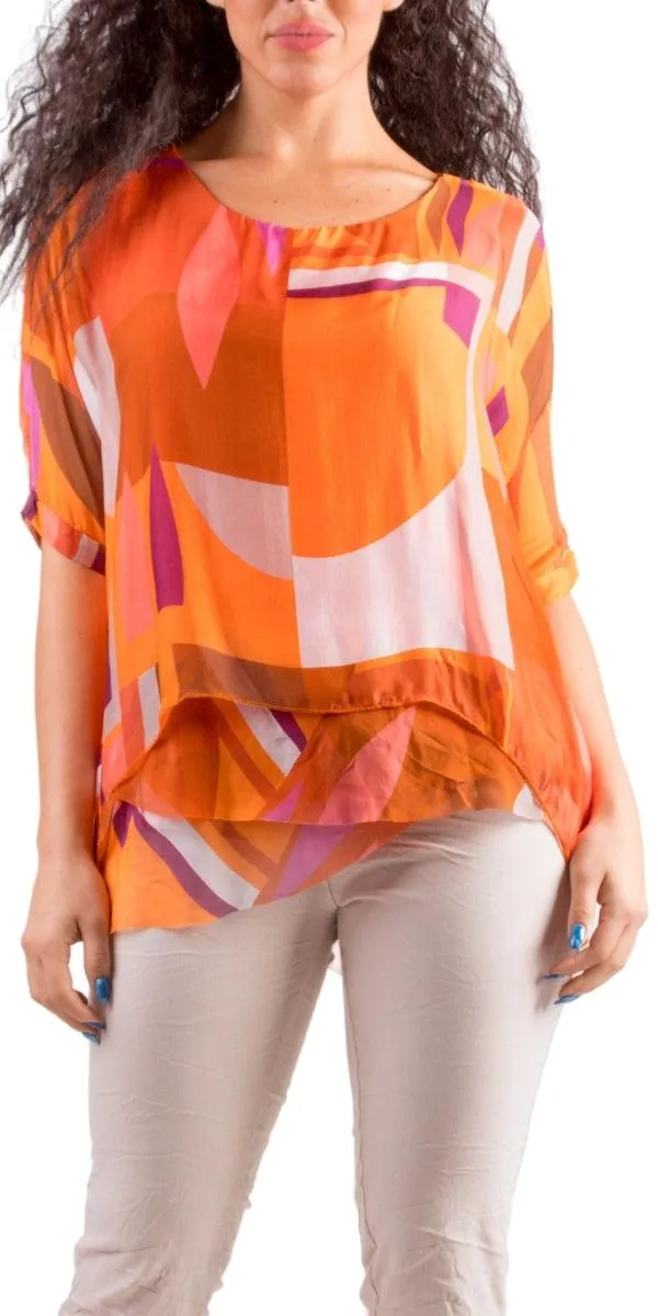 Carmelina Graphic Silk Kaftan