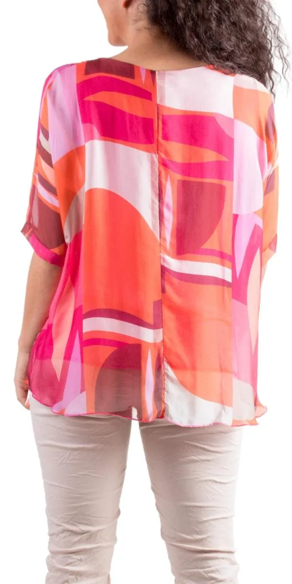 Carmelina Graphic Silk Kaftan