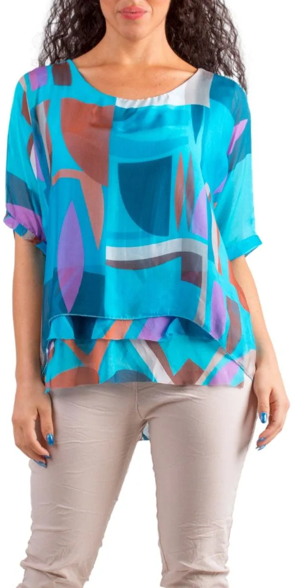 Carmelina Graphic Silk Kaftan