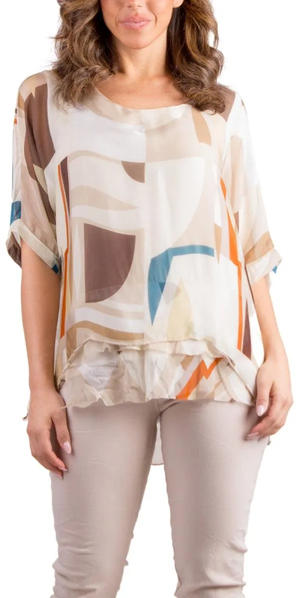 Carmelina Graphic Silk Kaftan