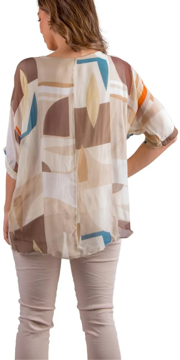 Carmelina Graphic Silk Kaftan