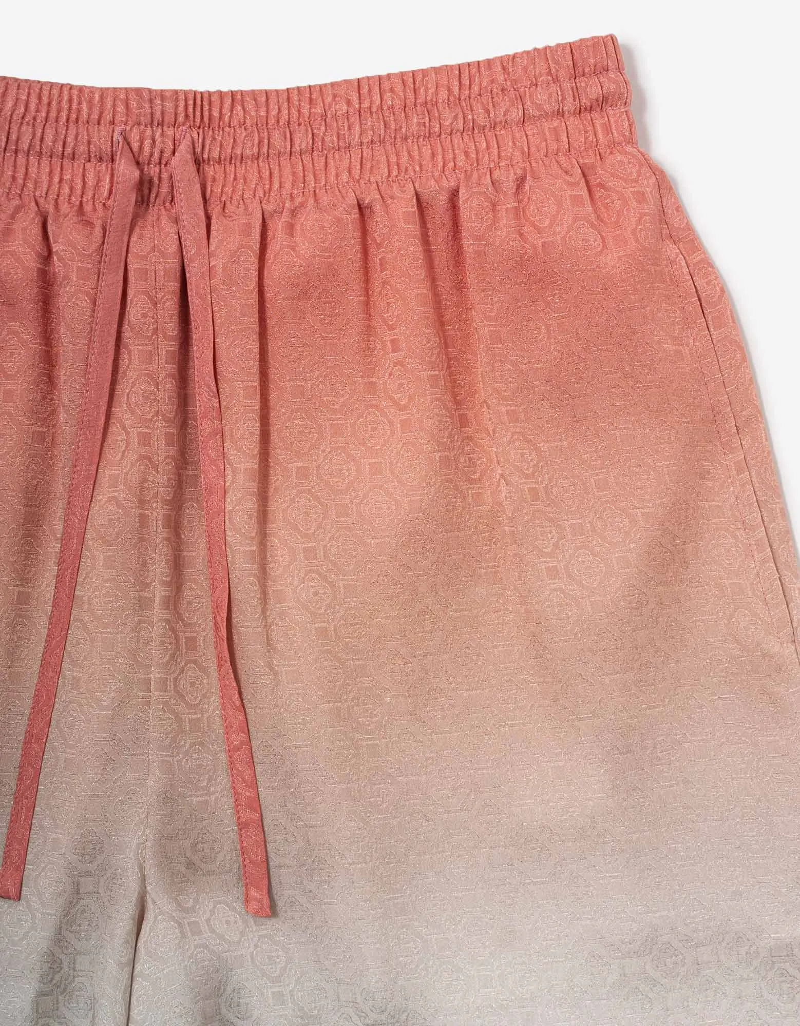 Casablanca Orange Rainbow Monogram Silk Shorts