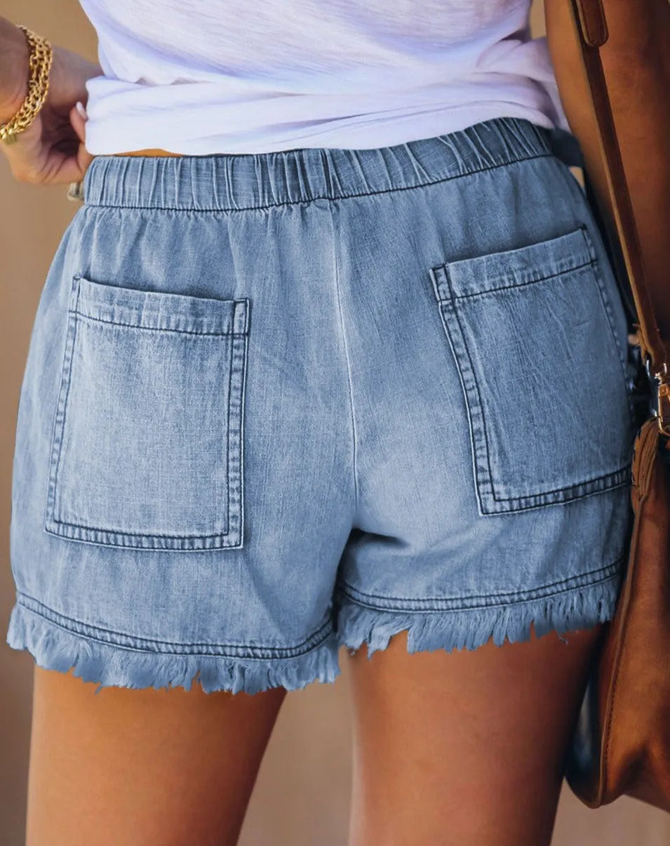 Casual cool denim Frayed Shorts