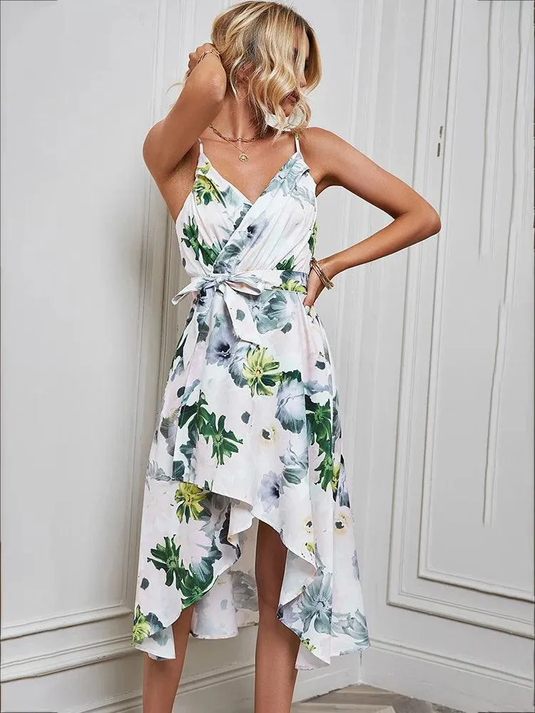 Chic Floral Print Midi Sundress