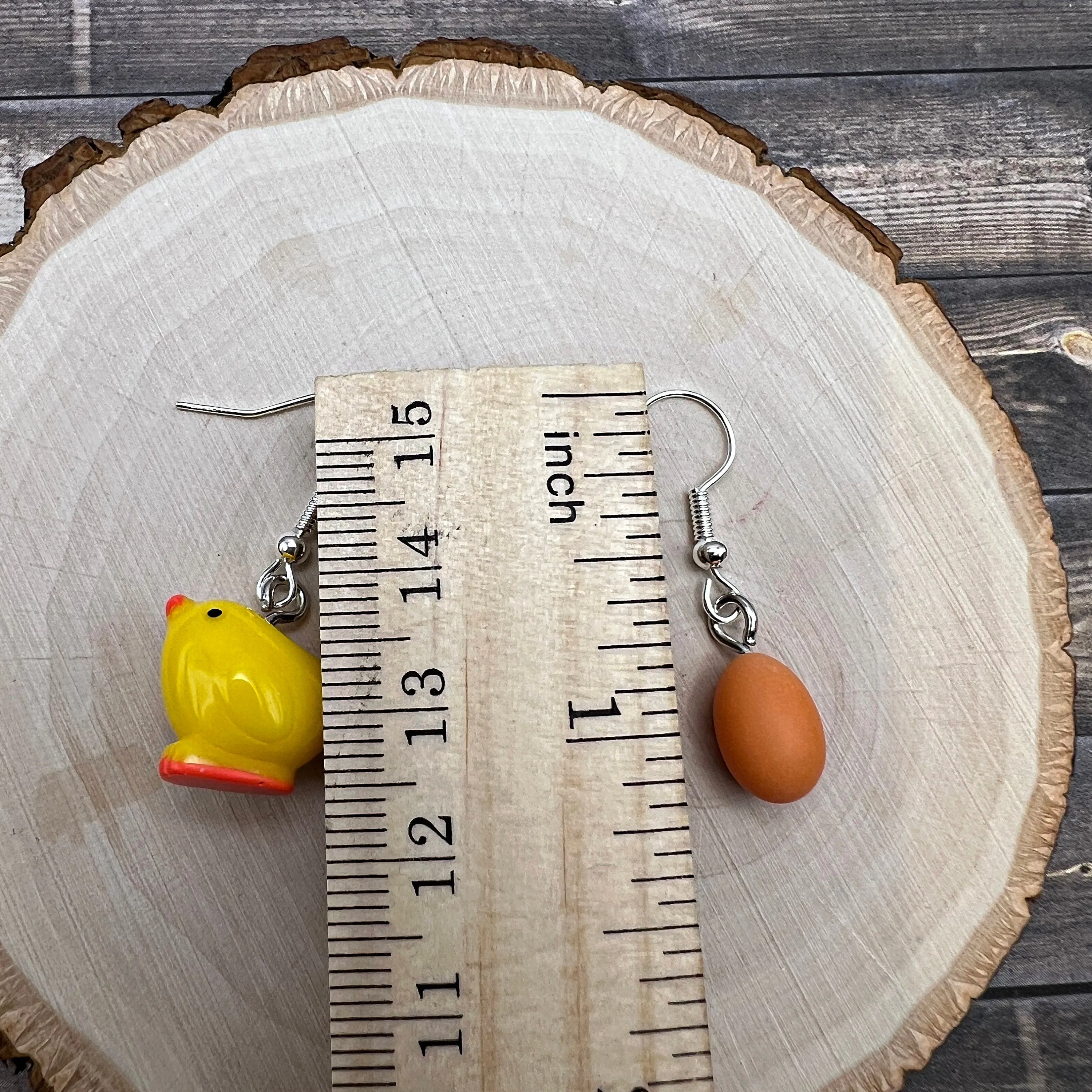 Chicken & Egg Petite Mismatched  Earrings, Hypoallergenic Gift