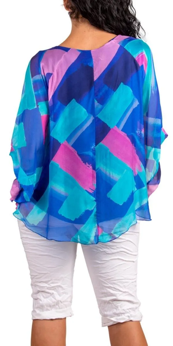 Coletta Brushstroke Silk Top