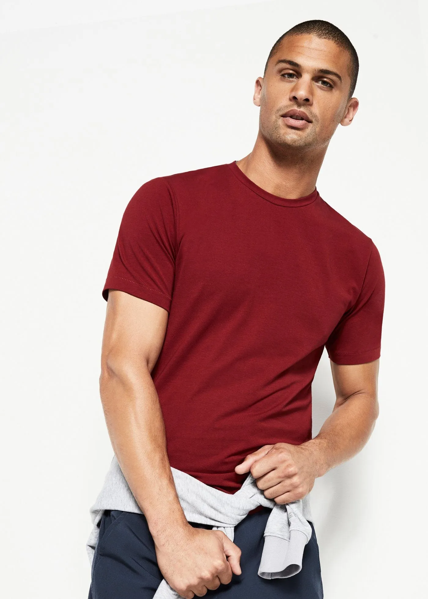 Cotton Stretch T-Shirt | Claret