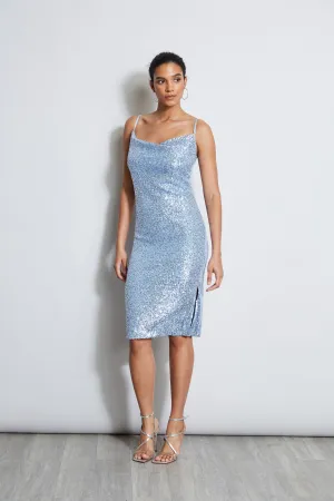 Cowl Neck Sequin Dress