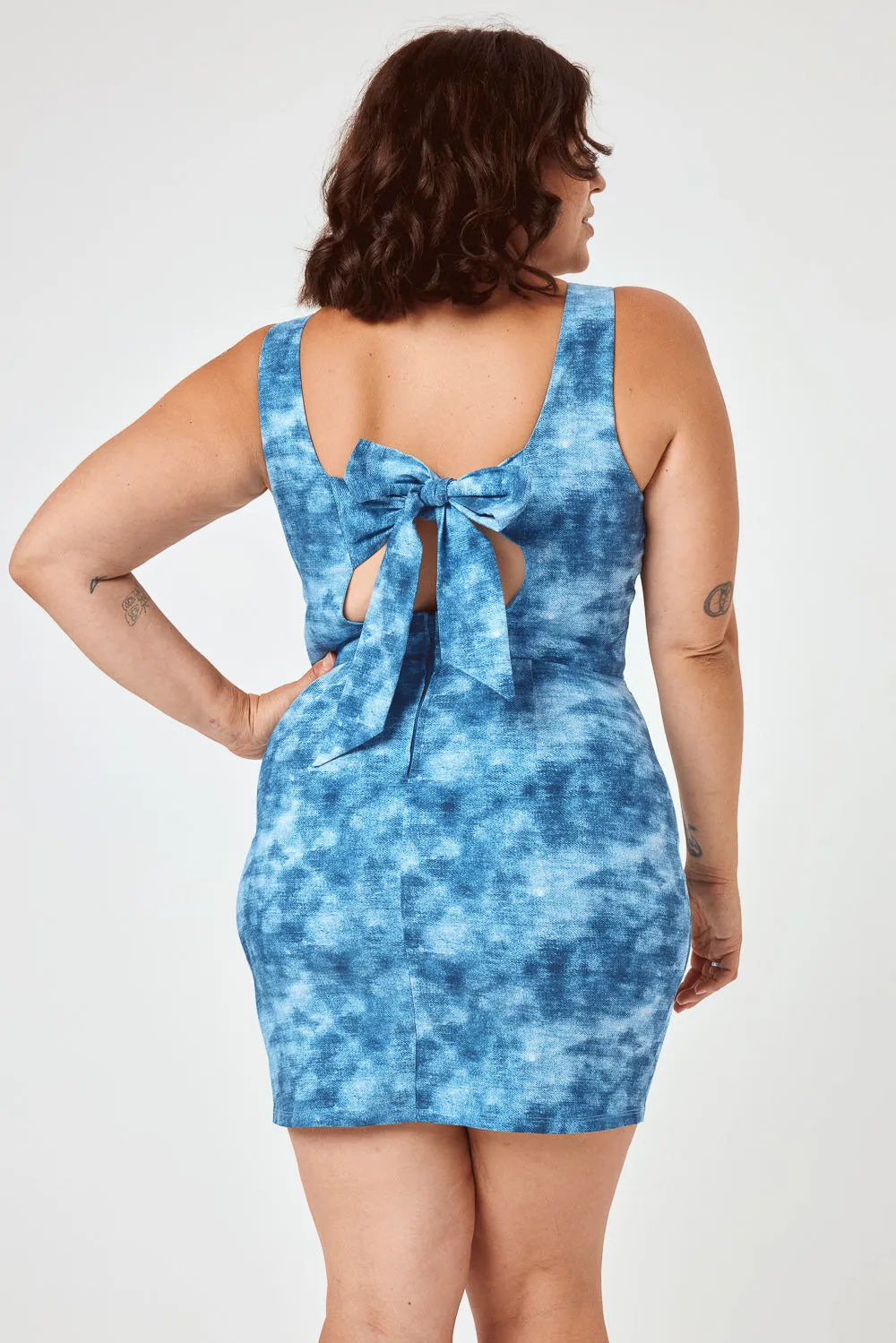 Denim Blue Tie Back Dress