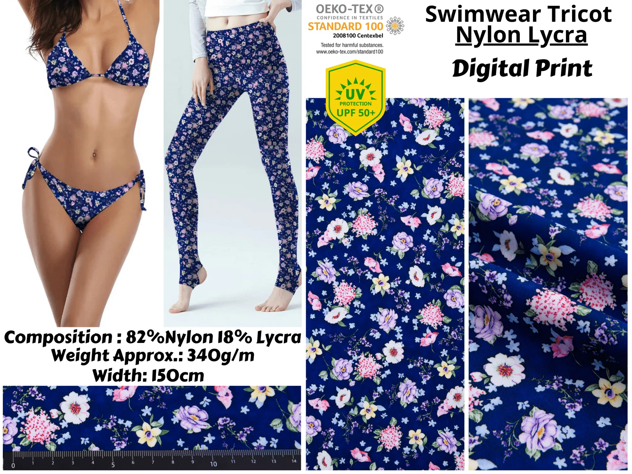 Floral Breeze - Nylon Swimwear Fabric