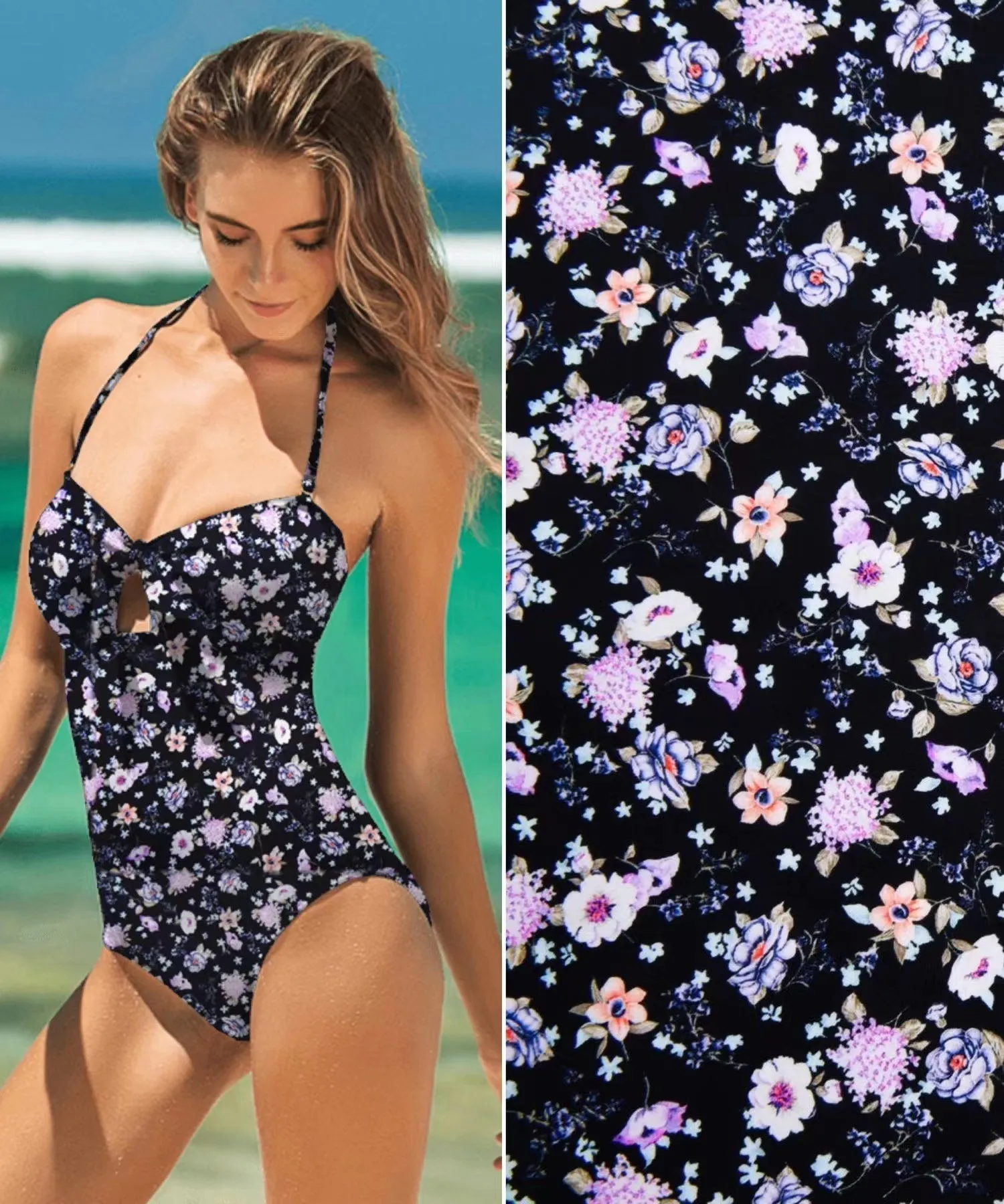 Floral Breeze - Nylon Swimwear Fabric