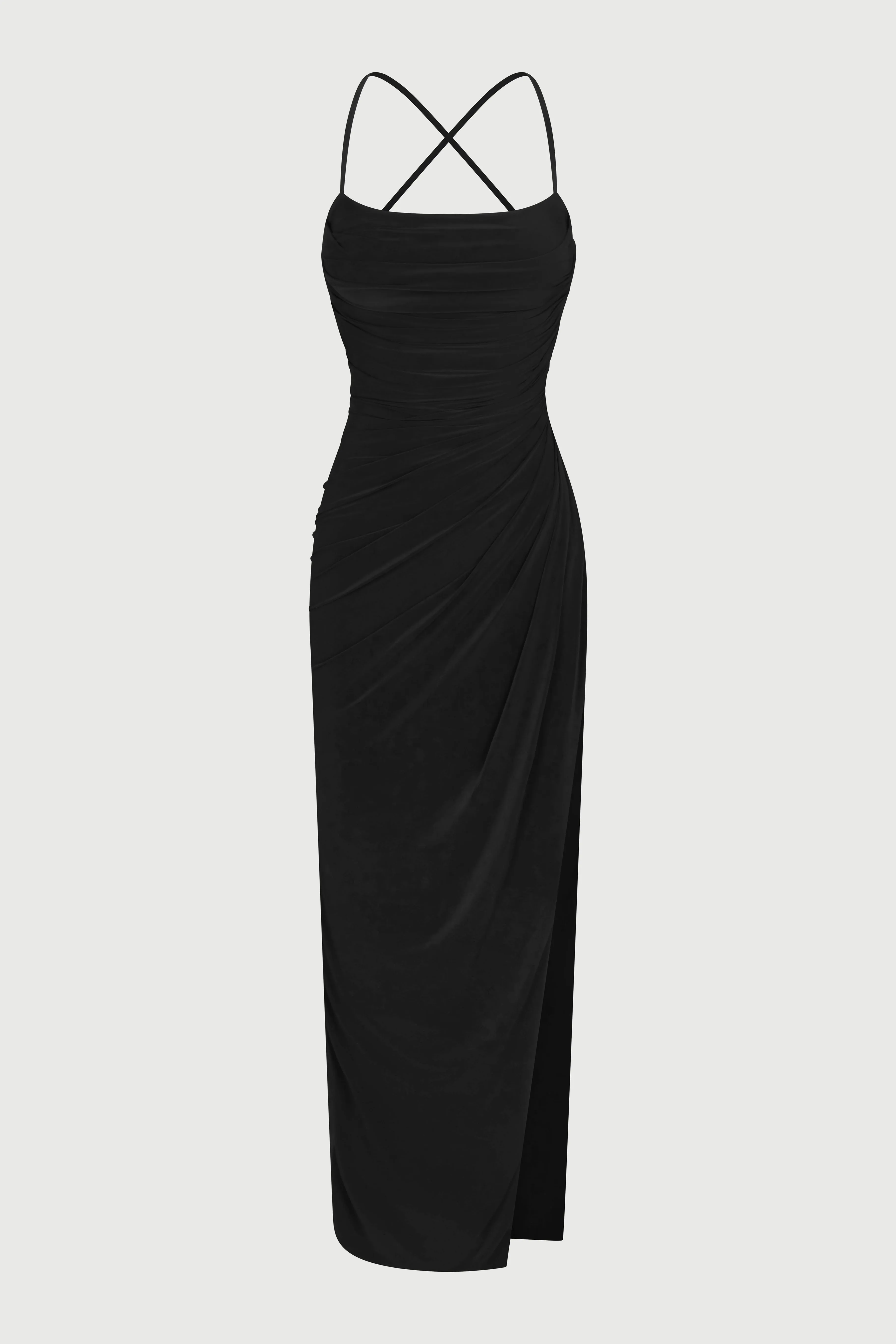 Hourglass Ruched Strap Maxi Dress