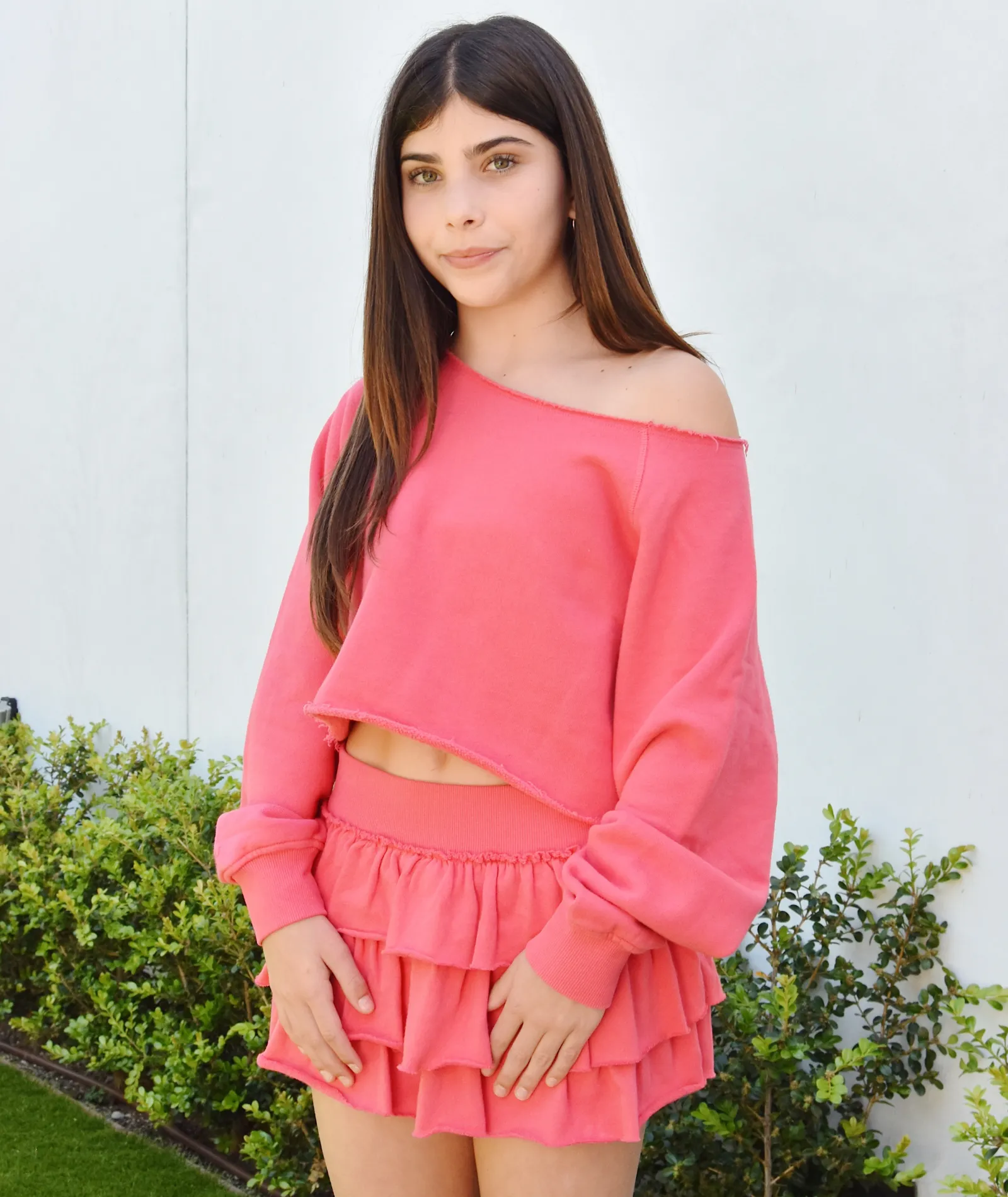 Katie J NYC Girls Shane Off Shoulder Crop Top