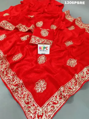 KcPc New Beautiful Ho silk Gota patti Saree,RG