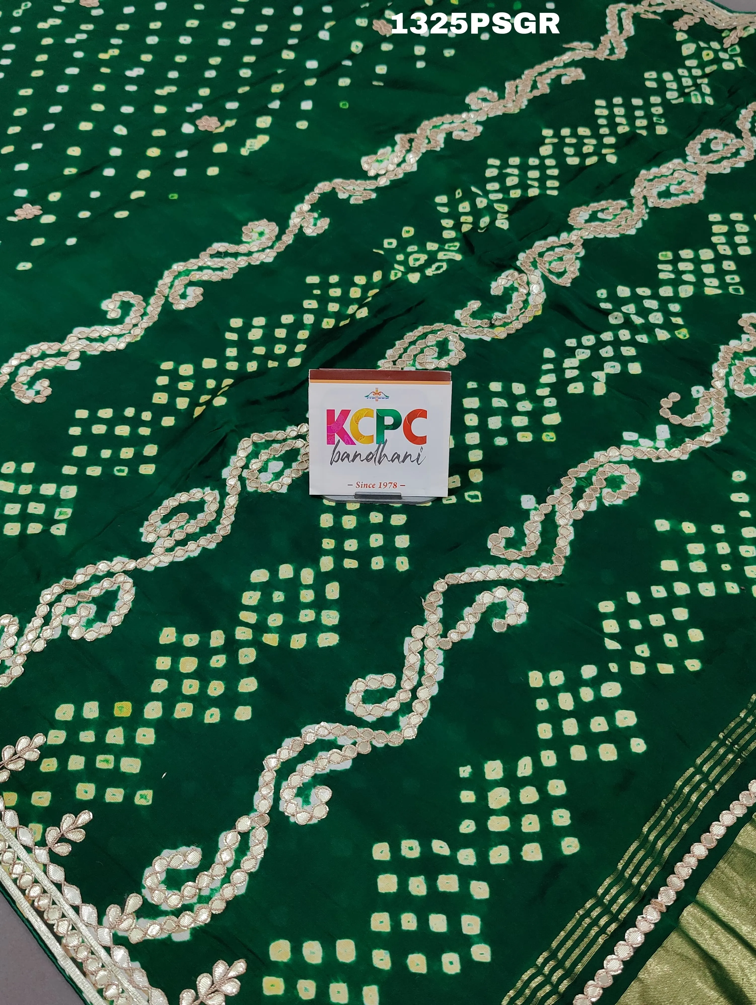 KcPc New Modal silk ekbund Bandhej Gotapatti work saree,AMT