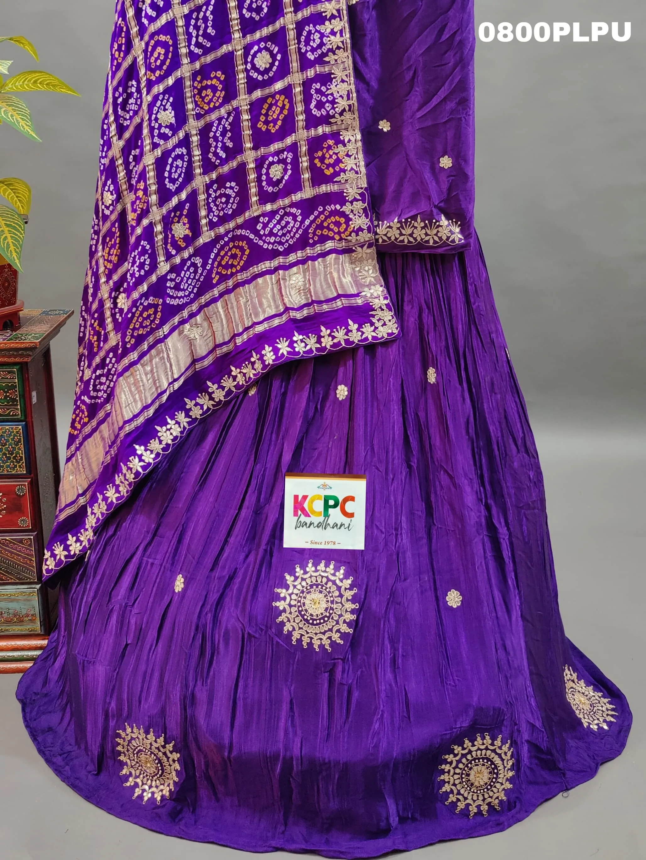 KcPc Pure Gaji silk lehenga With Pure gaji silk Gharchola Dupatta Gota patti Work Lehenga Set ,RGC