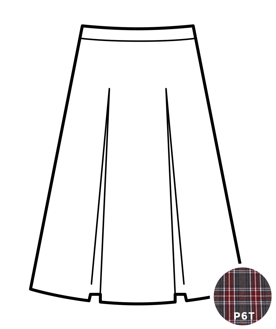 Kick Pleat Skirt - Plaid #6T