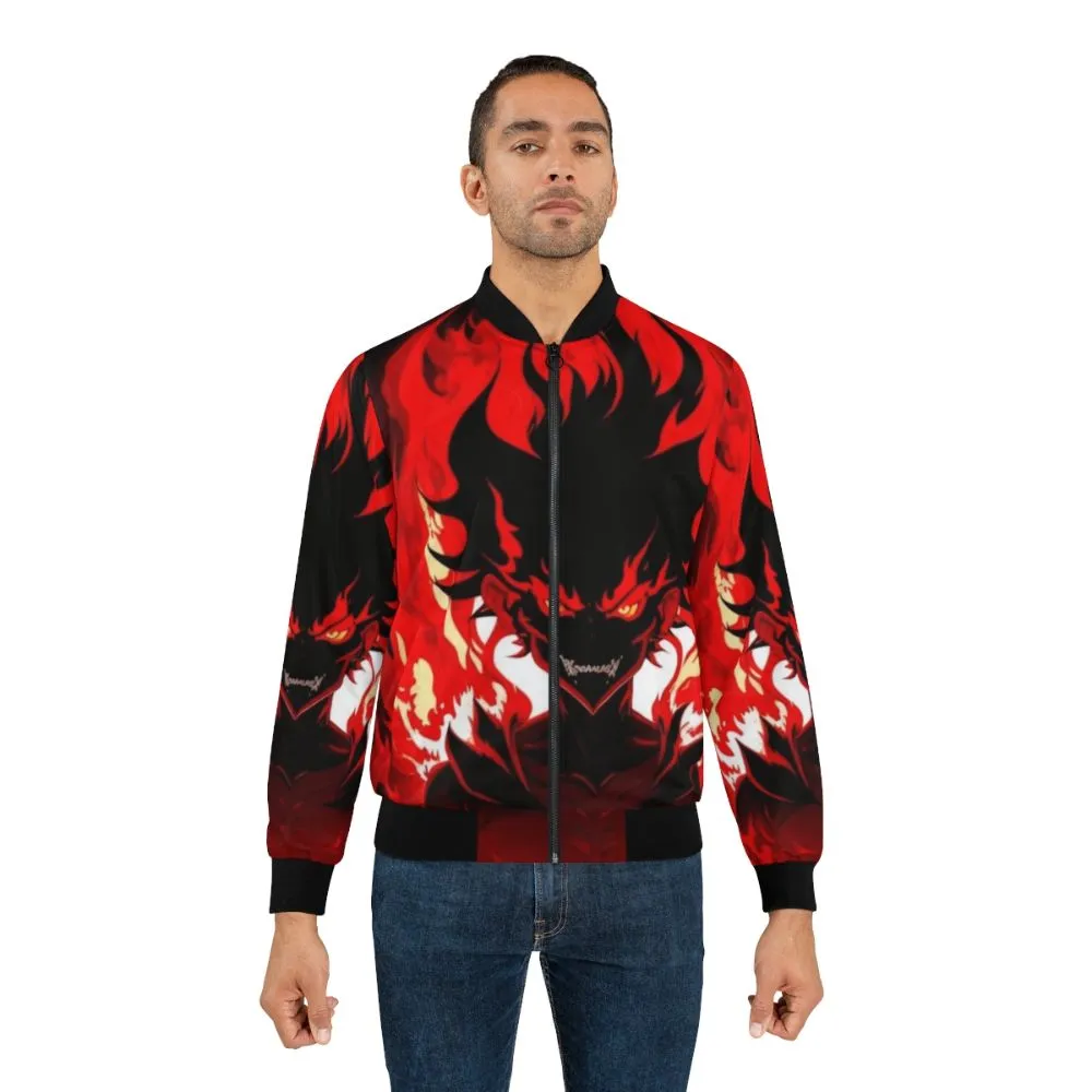 "Fiery Demon Bomber Jacket: Unleash the Power of Anime and Brazilian Phonk"