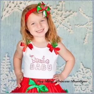 Rhinestone Santa BABY Christmas tops