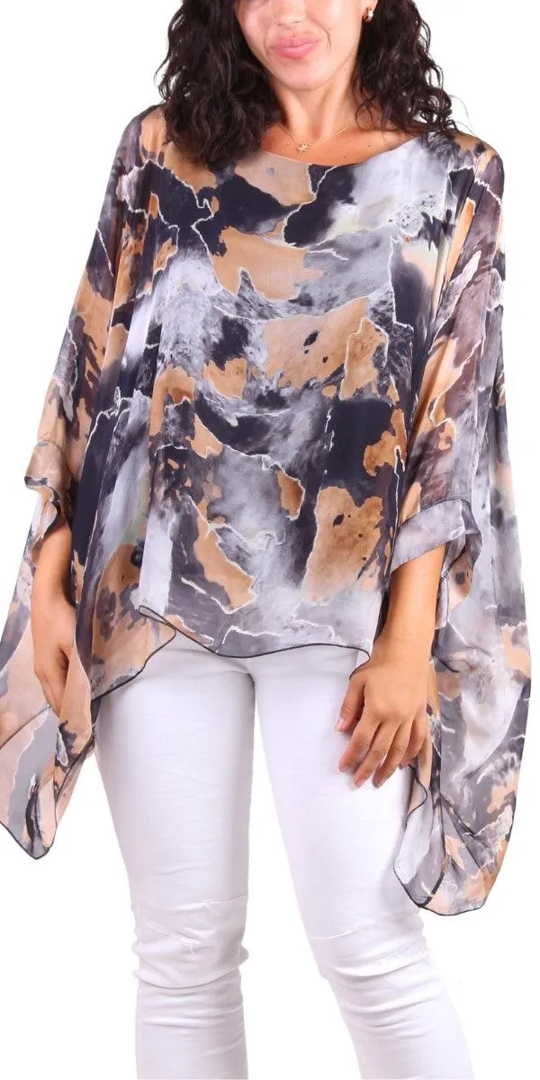 Seta Digital Marble Print Kaftan