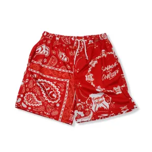 SYC Paisleys Mesh Shorts "Cherry Pop"