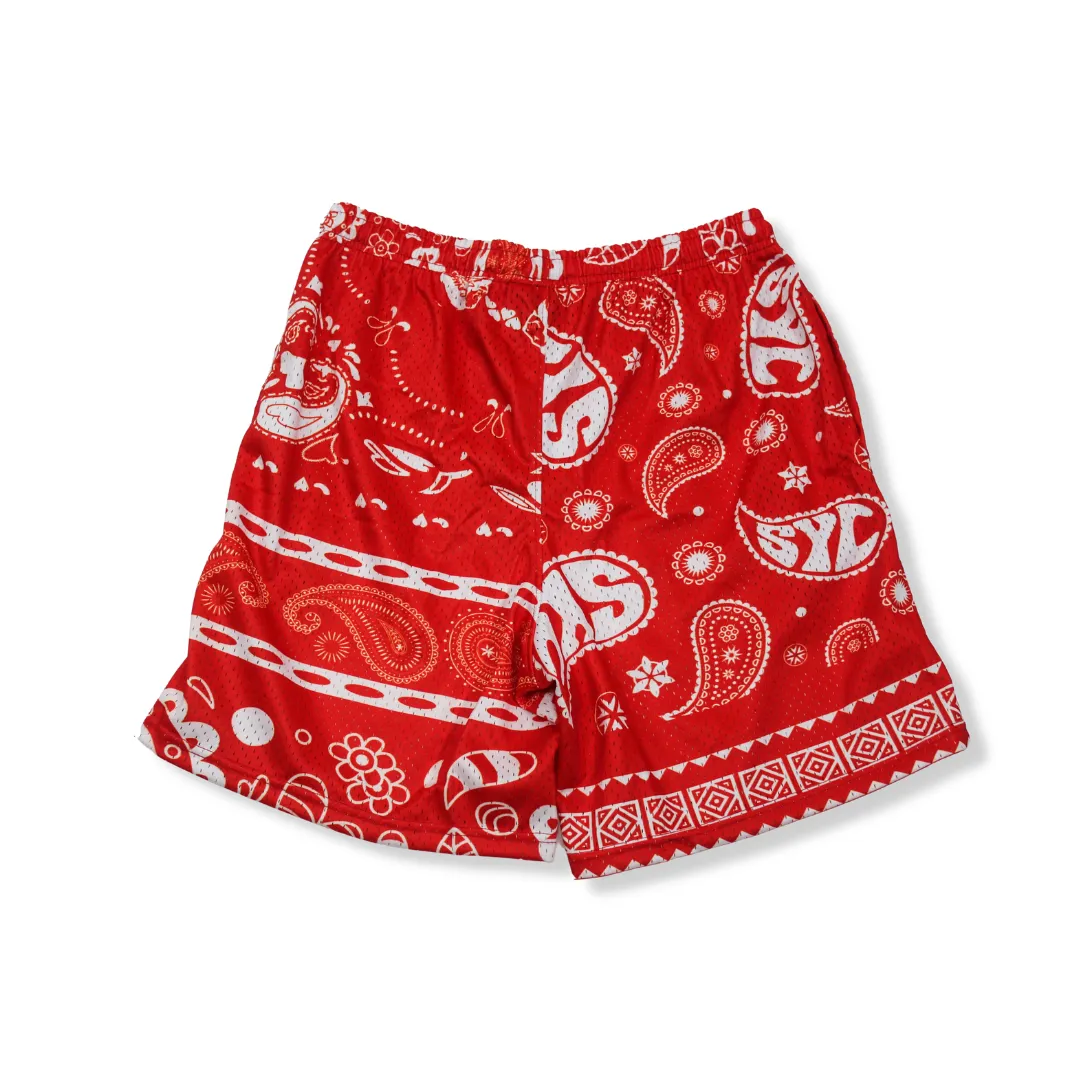 SYC Paisleys Mesh Shorts "Cherry Pop"